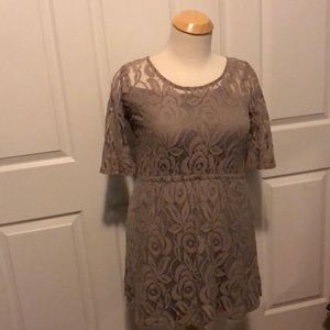 Beige lace dress